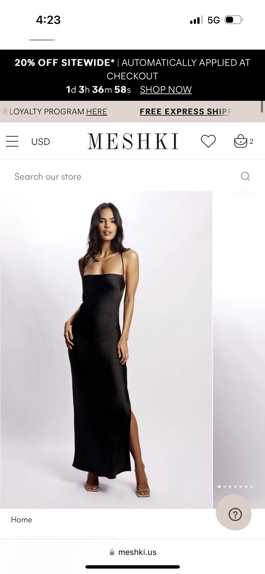 Meshki Silk Effect Maxi Dress