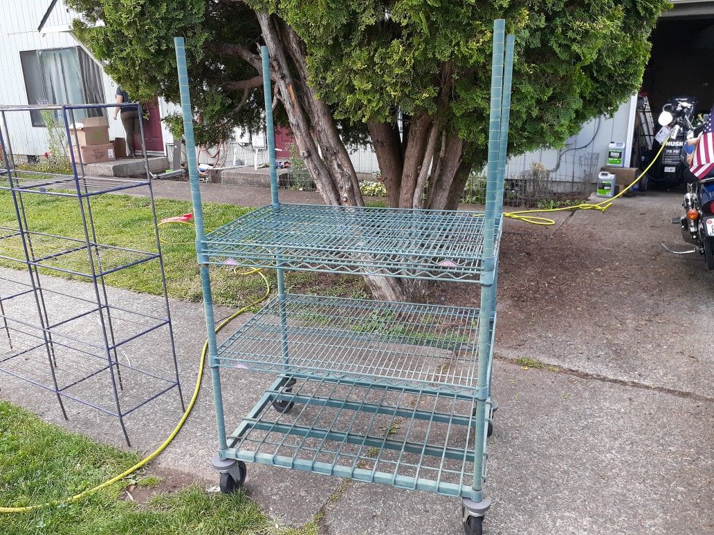 Metal shelves