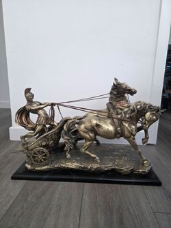 Roman Chariot and Horses Statue
