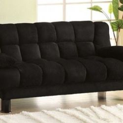Brand New Black Futon Sofa Converts Into Bed Under Seat Storage 