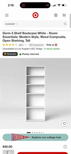 5 shelf bookcase