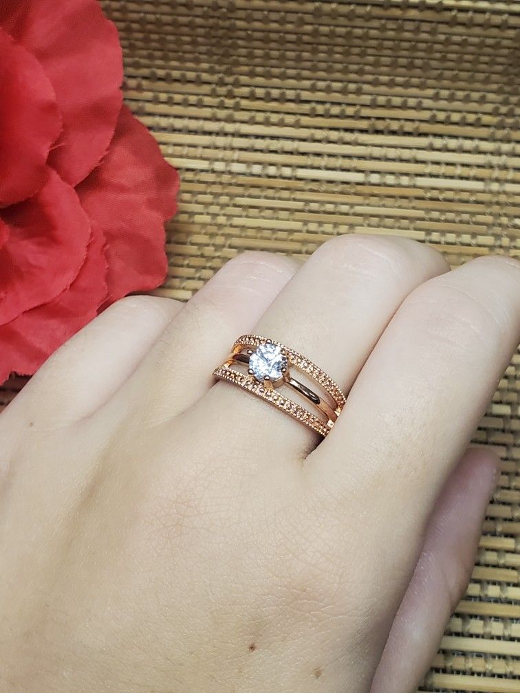 925 Sterling Silver Rose Gold Plated Band Ring for Sale in Fort Worth