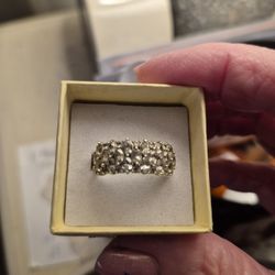 Ladies Or Mens Cubic Zirconia Wide Band Ring