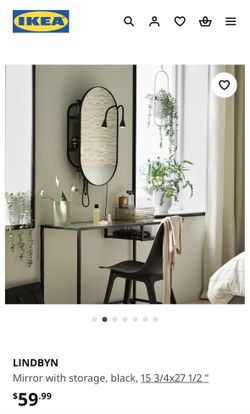 IKEA Lindbyn Black Mirror. Practically New. $40