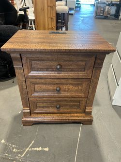 New -24"W 3 Drawer Dressers Farmhouse 26" Tall Side Table with Charging Station