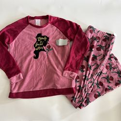 NWT Womens XL Beauty and the Beast Belle Roses Pajamas Set