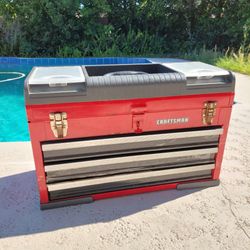 Craftsman Toolbox (3 Draw Tool Box For Tools) Portable Tool Chest
