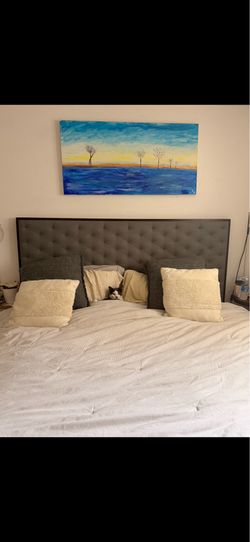 King Bed - headboard, frame and box springs