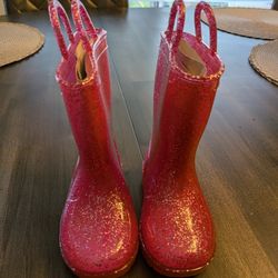 Rain Boots Baby/Toddler Size 5 Pink Glitter