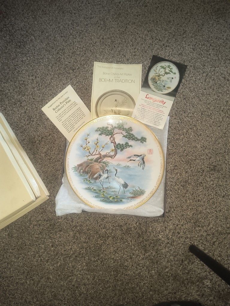 Edward Boehm"Life's Best Wishes"Fine English Bone China Collectors Plate