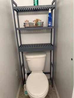 Toilet bathroom shelf