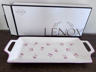 Lenox Floral Ceramic Serving Tray with Handles