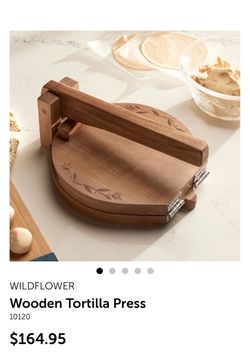 Wildflower Wooden Tortilla Press