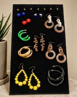 Statement Earring Collection Lot - 10 Styles Boho Retro Geometric