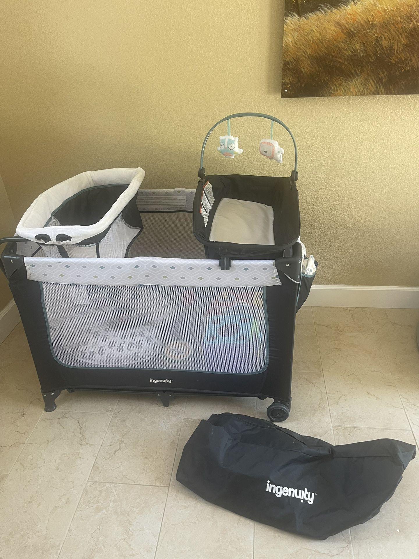 Ingenuity Portable Playard with Changing Table, Play Pen, Bassinet
