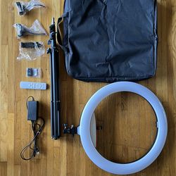 22” Ring Light w/ tripod, remotes, and phone accessories