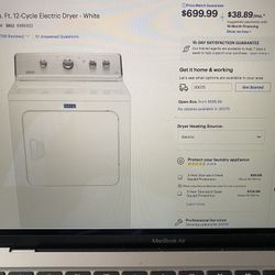 Brand New White Maytag Dryer-(contact info removed)  (unopened)