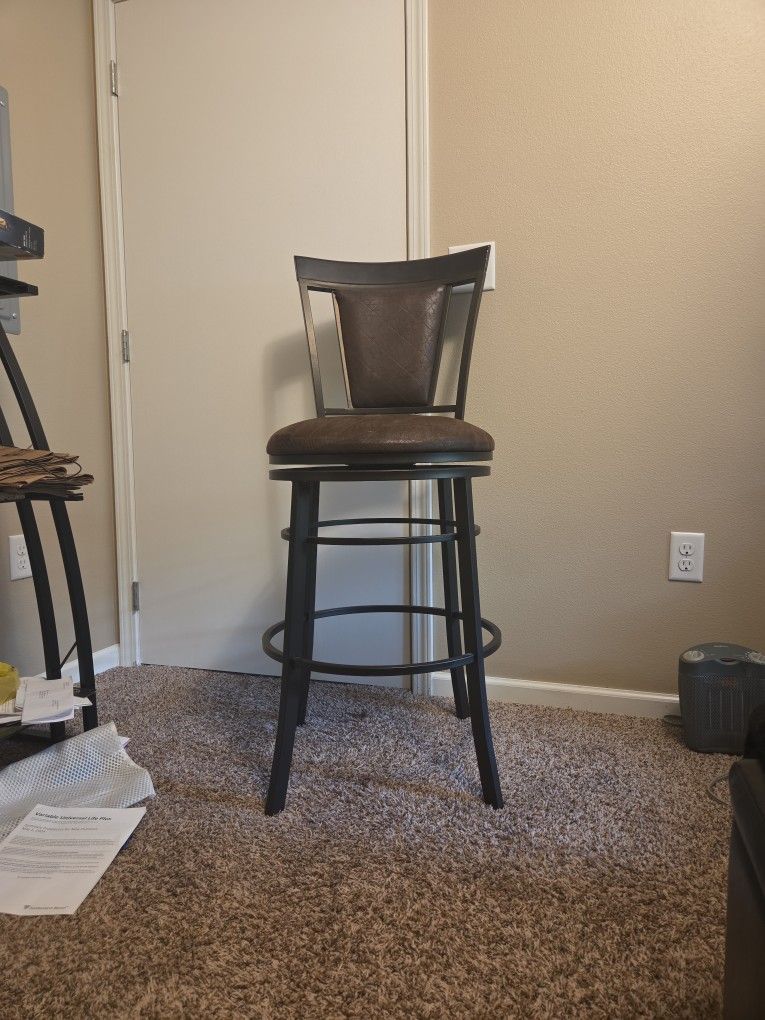 (2) Golden Brown Finish Iron Barstool