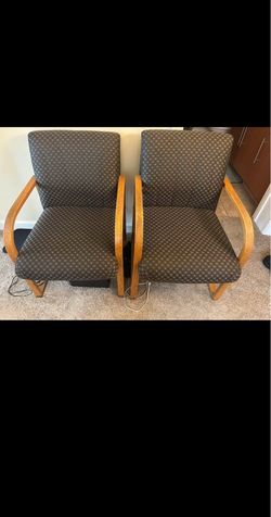 Pair of Upholstered Armchairs with Wood Frame
