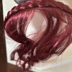 Headband  with Pinkish-Red Hair