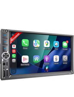 Estéreo de coche de doble DIN de 7 pulgadas con Apple CarPlay inalámbrico y