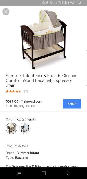 Summer Infant Fox Friends Classic Comfort Wood Bassinet