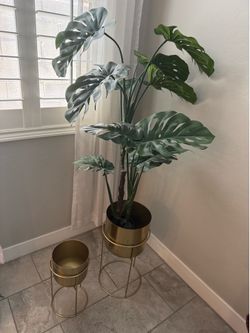 Large Artificial Monstera Plant + Stands