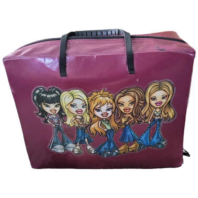 Vintage Bratz Doll & Clothing Fringe Zip Travel Bag Carry Case