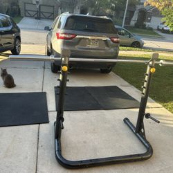 Olympic Barbell, Squat Rack And Stall Mats