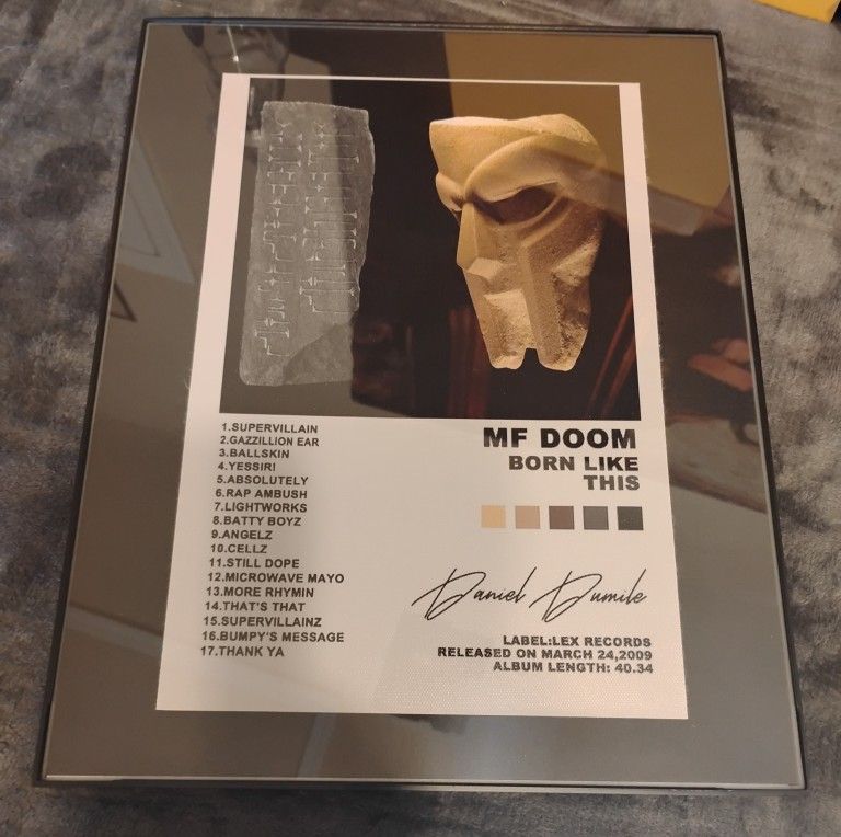MF Doom Frame 11 inch x 14 inch GLASS New