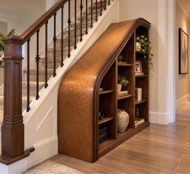 Free- Curved staircase-style bookcase,