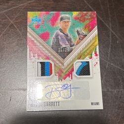 Braxton Garrett Patch Auto Mlb Baseball Card