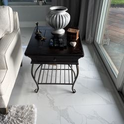 Wood End Table With Drawer