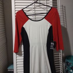 Medium Express Dress - Red White Black