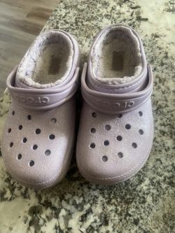 Purple Glitter Crocs 