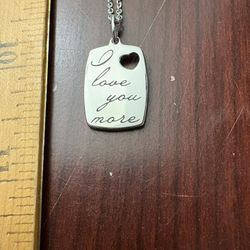Stainless Steel “I Love You More” Necklace