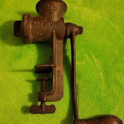 Vintage Cast Iron Tabletop Meat Grinder, Keystone #20