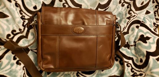 Fossil leather messenger bag