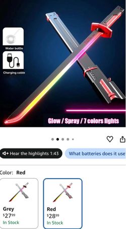 Colorful LED Glowing Sword Toy with Lights, Sound & Spray Effects