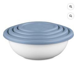 Sterilite 8 Piece Covered Bowl Set, Four Sizes With Kids, Large, Medium, Small Food Storage Containers 