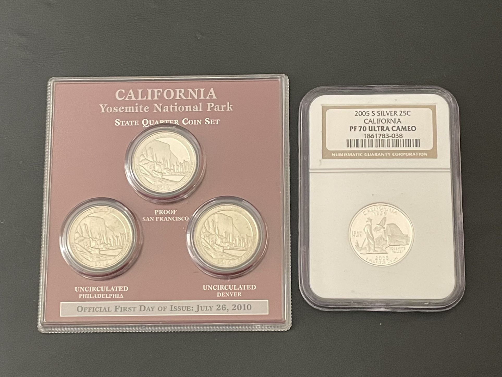 Uncirculated Minted US California 25¢ Quarter Collection