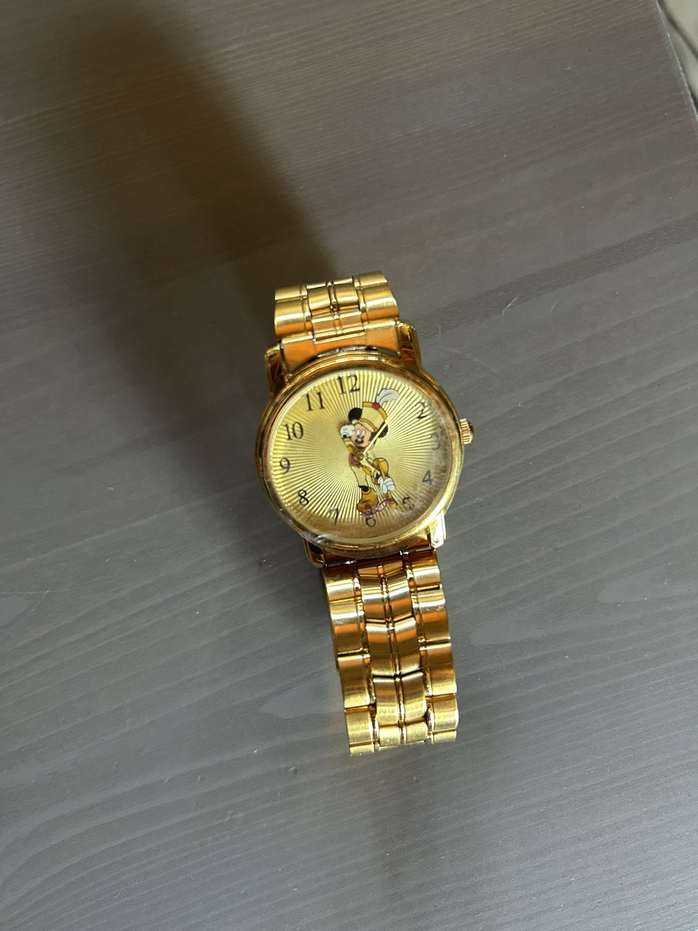 ✨ Disney Mickey Mouse 50th Anniversary Gold Watch – Collectible!