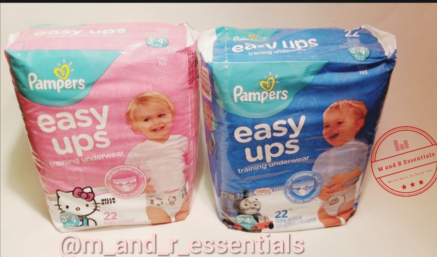 Pampers pull-ups and diapers size newborn-5t $6 each (2 for $11)
