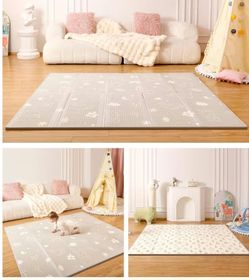 Joypony Baby Play Mat 79x 71 Inch, Extra Large Foldable Play Mats for Babies and Toddlers, Waterproof & Anti-Slip Portable Baby Floor Mat for Tummy Ti