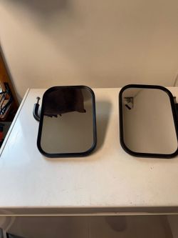Jeep/Truck 10 1/2” X 7 1/2” New Steel Side Mirrors with Gooseneckes Black OBO