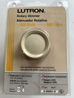 Lutron Electronics D-600PH-DK Single Pole Push Rotary Dimmer, 600-watt, Ivory