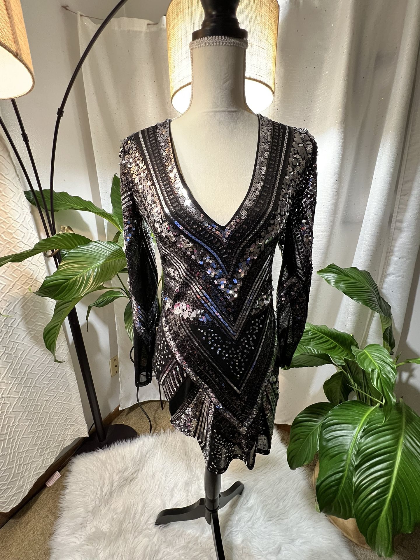 Express Sequined Cocktail Dress