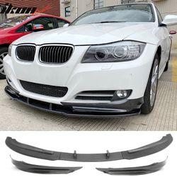 Fits 2024-2026 Ford Mustang GT Style Front Bumper Lip Spoiler Gloss Black ABS 3PCS