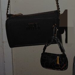 Steve Madden Black and Leopard Crossbody Bag Set