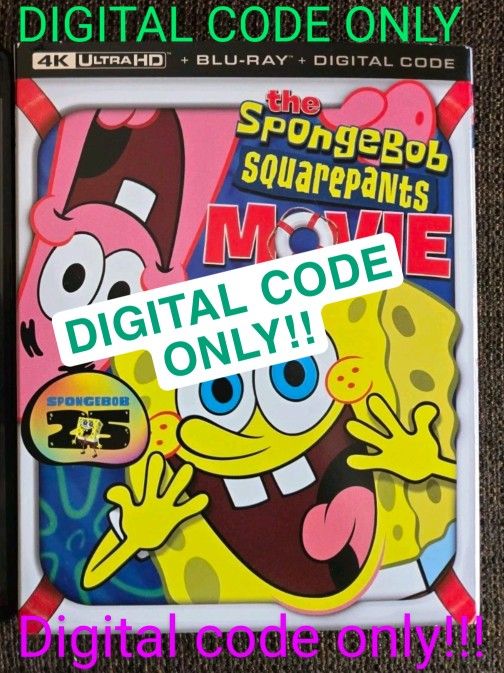 4k Digital Code Only The SpongeBob SquarePants Movie 4K Digital Code Only